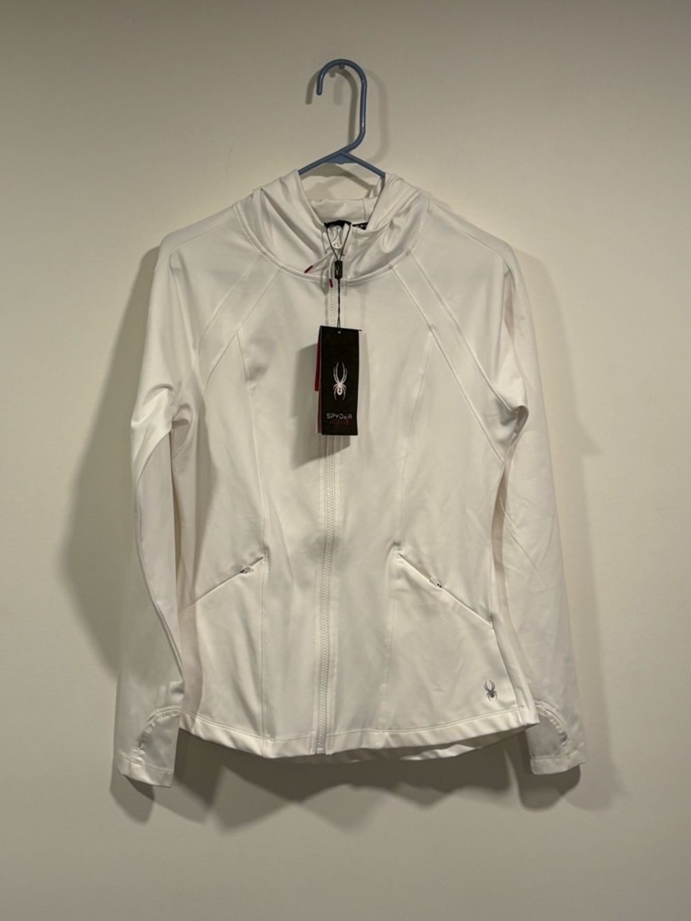 Spyder White Hooded Full-Zip Utility Jacket